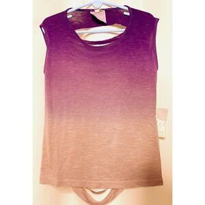 Mini Young Fabulous & Broke Girls Sz 8 Purple Ombre Sliced Back Top NEW